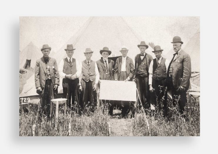 Civil War Reunion Gettysburg Encampment GAR Veterans photo rare RPPC postcard