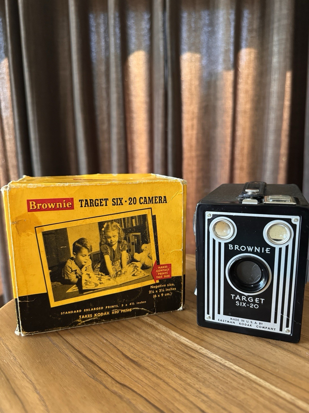 Kodak Brownie Target Six-20 Black Box Camera with Original Box