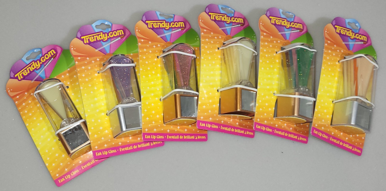 REDUCED Vintage Fan Lip Gloss Sealed Lot of 6 Novelty Collectible Display