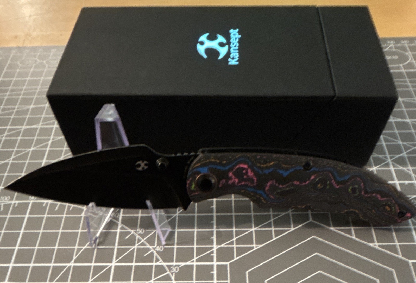 Kansept Falk K1142A2 Pocketknife Elmax Blackwash Carbon Fiber Liner Lock Kansept Falk K1142A2 Pocketknife Elmax Blackwash Carbon Fiber Liner Lock