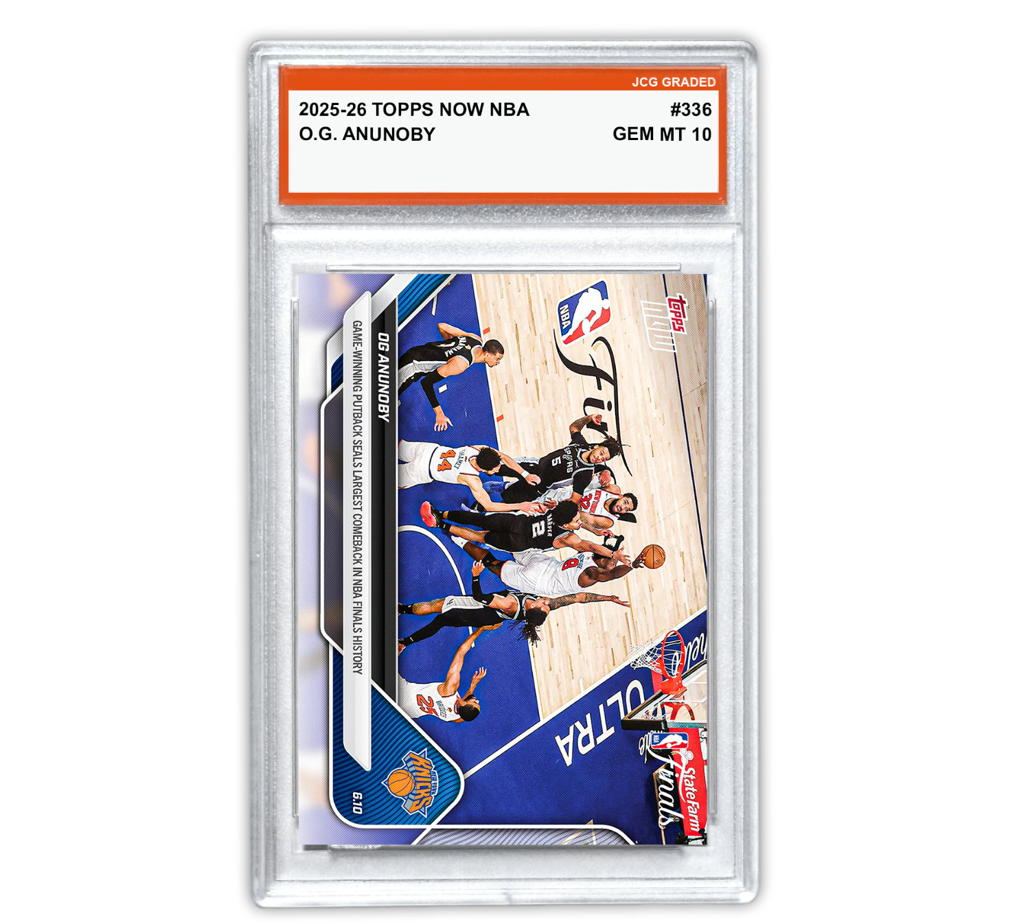 O.G. Anunoby Knicks 2025-26 Topps Now NBA #336 Graded Gem Mint 10