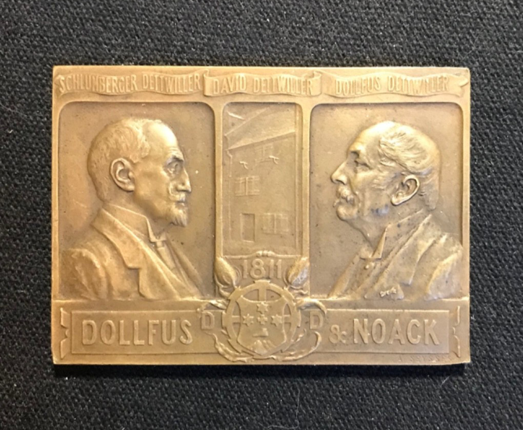 1911 Dollfus & Noack Bronze plaque medal Centenary of Mulhouse Belfort