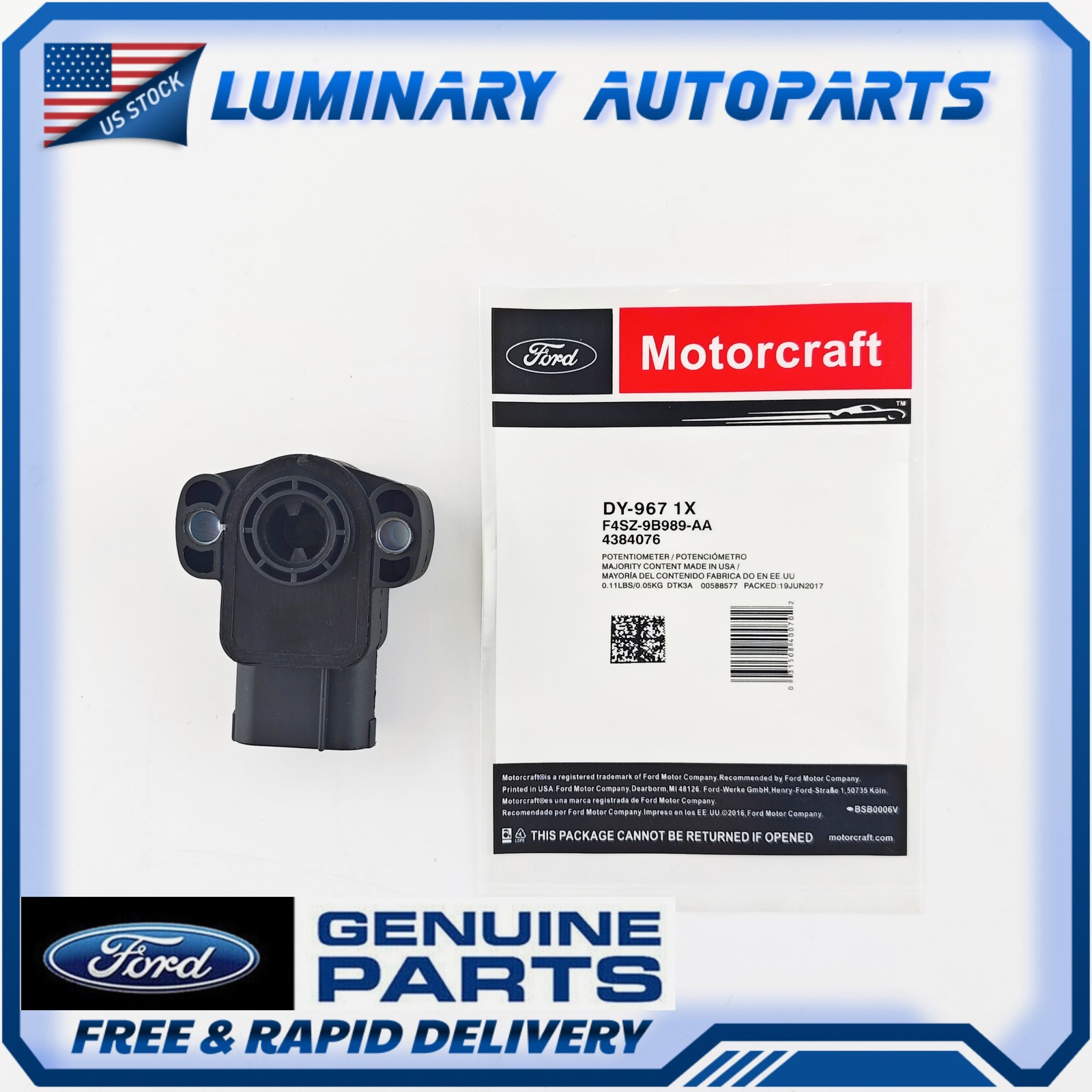 OEM Motorcraft F4SZ-9B989-AA TPS Throttle Position Sensor Ford Mercury Lincoln