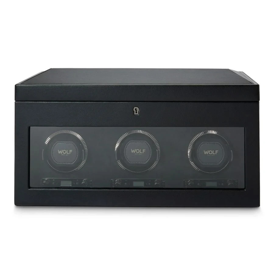 Wolf British Racing Triple Watch Winder 792302. W/ Storage Wolf British Racing Triple Watch Winder 792302. W/ Storage
