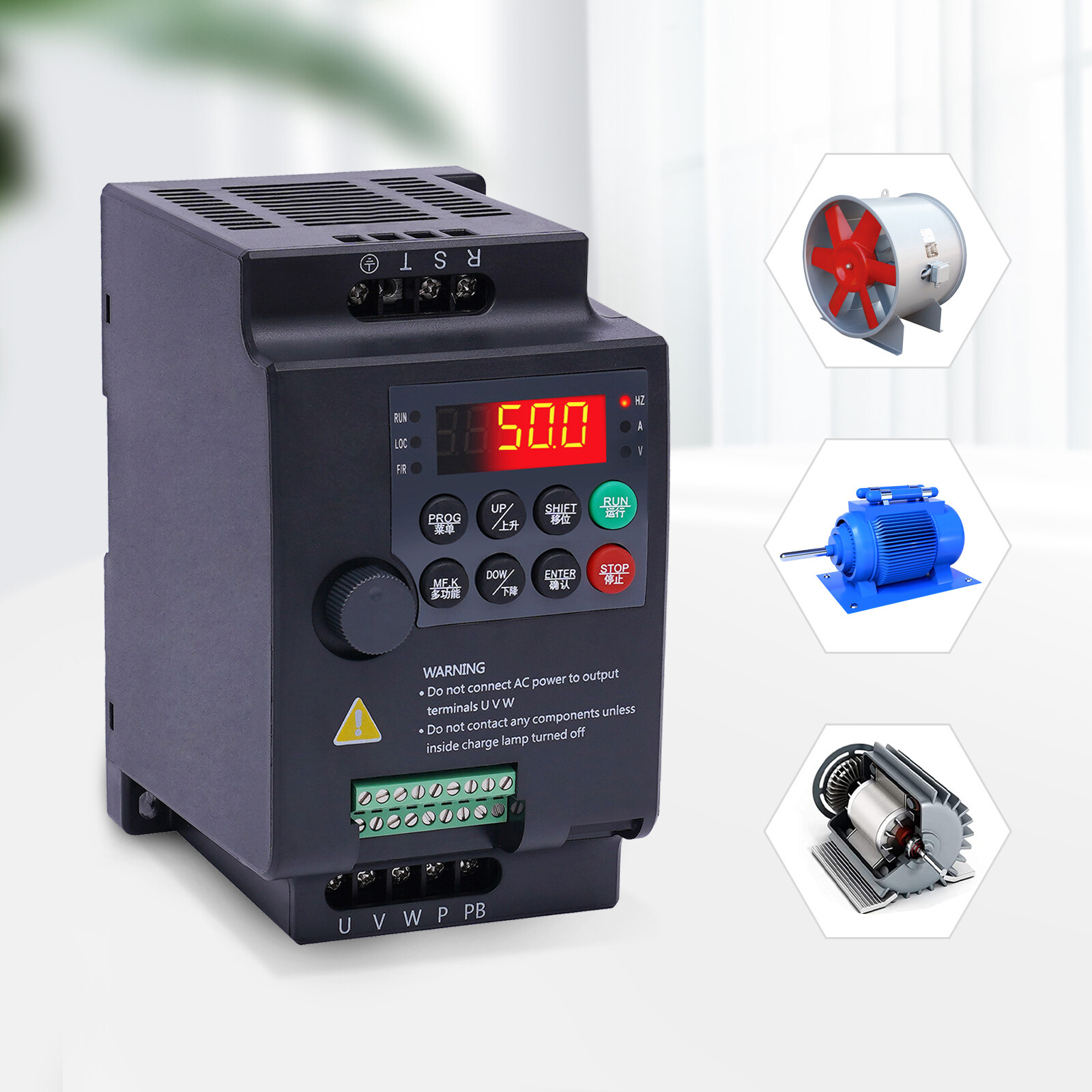 Variable Frequency Drive AC 220V/1.5KW 2HP 7A CNC VFD Single Phase to 3 Phase