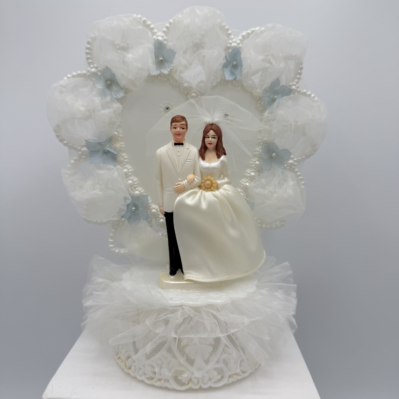 Vintage 1959 Coast Novelty Plastic Wedding Cake Topper Bride & Groom – Nice