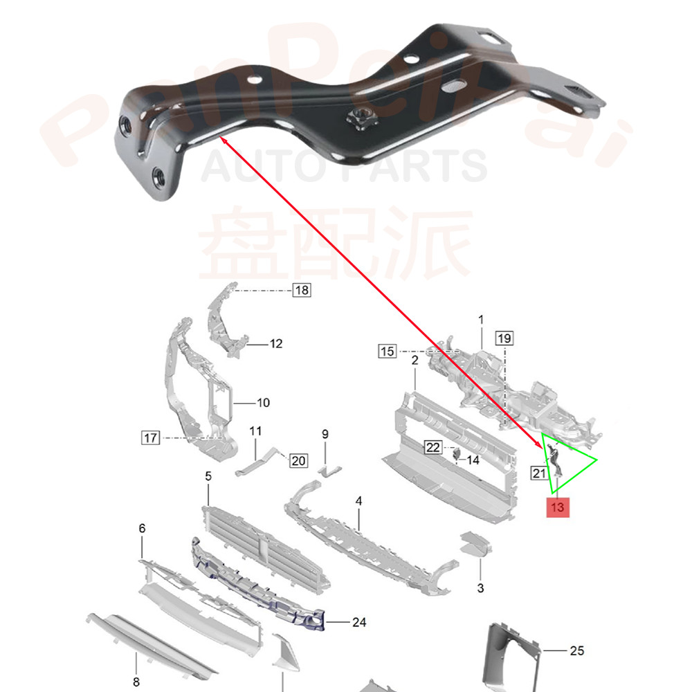95B807333A Left Front radiator brackets NEW Fit for Porsche Macan 95B 2015-2025