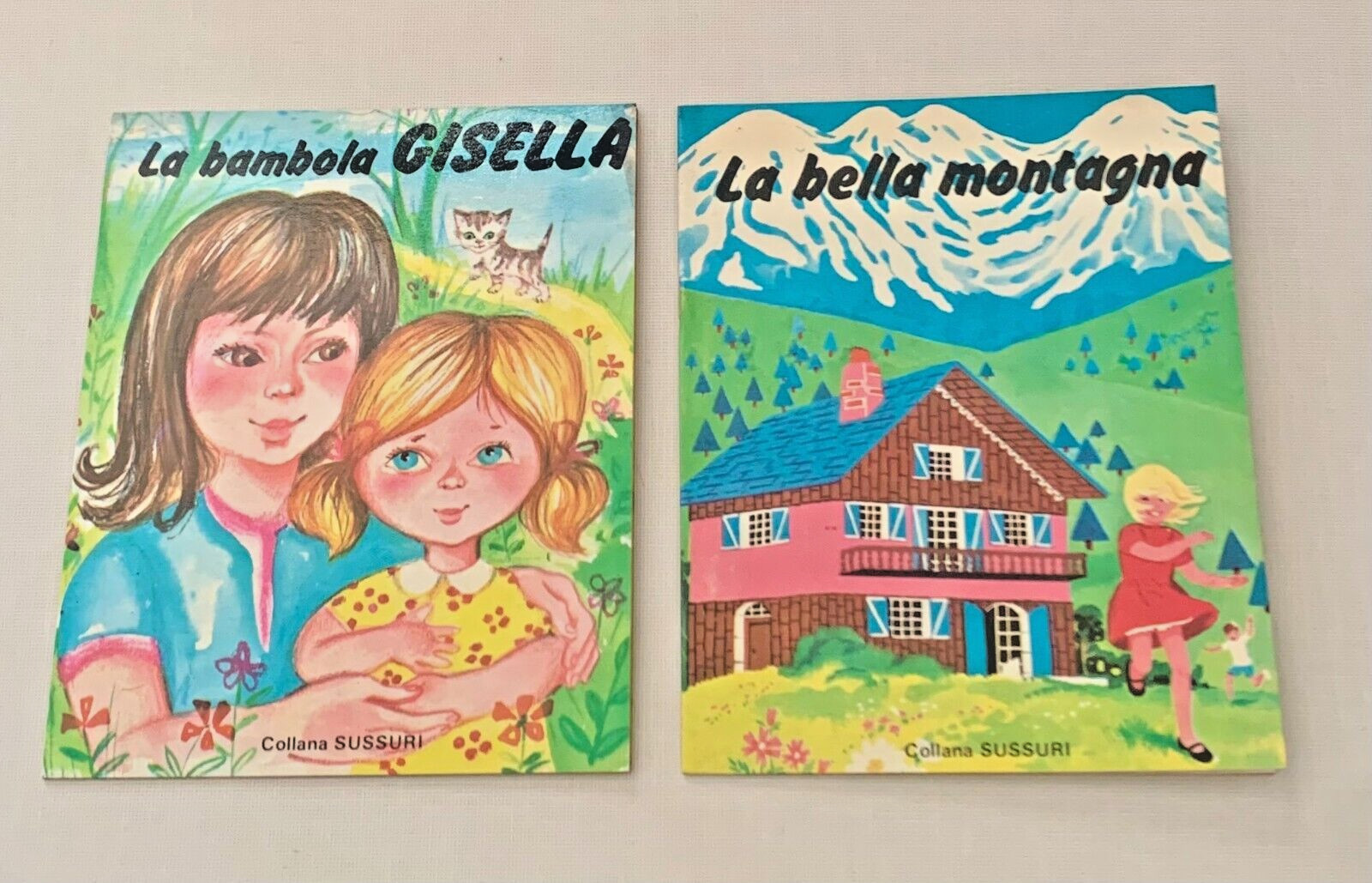 COLLANA SUSSURI-LA BAMBOLA GISELLA+LA BELLA MONTAGNA,ED.LITO 1977,FIABE VINTAGE