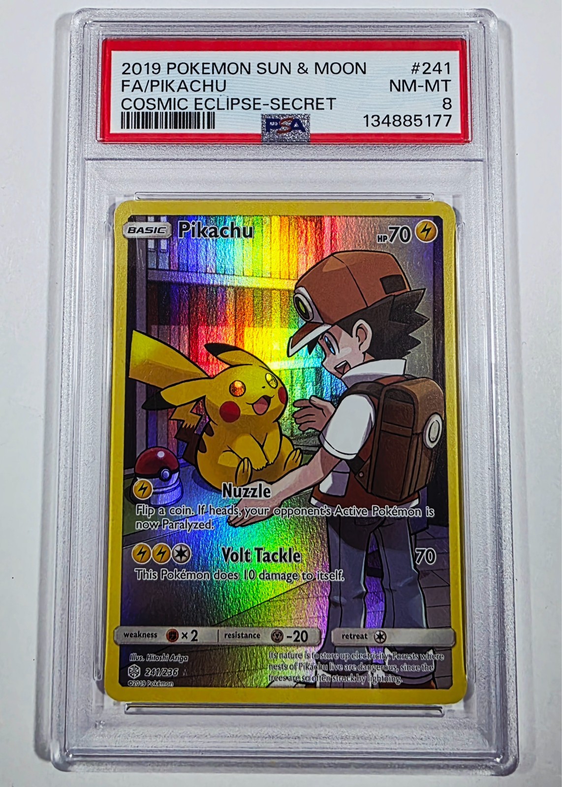 ⚡️ Pikachu 241 ⚡️ 2019 Pokemon Sun & Moon ⚡️ Cosmic Eclipse Secret ⚡️ PSA 8 ⚡️ ⚡️ Pikachu 241 ⚡️ 2019 Pokemon Sun & Moon ⚡️ Cosmic Eclipse Secret ⚡️ PSA 8 ⚡️
