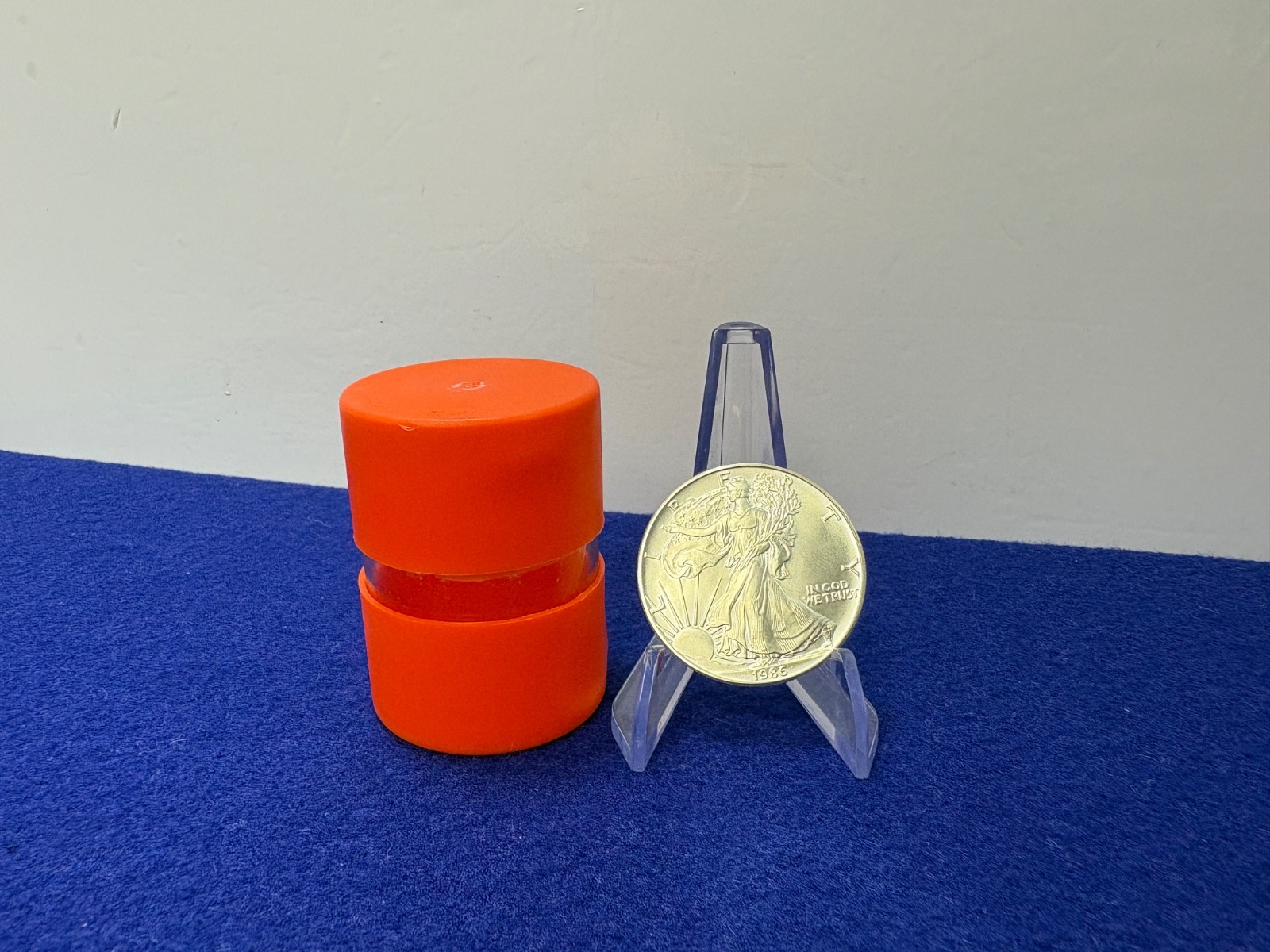 Vintage 1986 American Silver Eagle Factory-Original Orange Coin Storage Tubes
