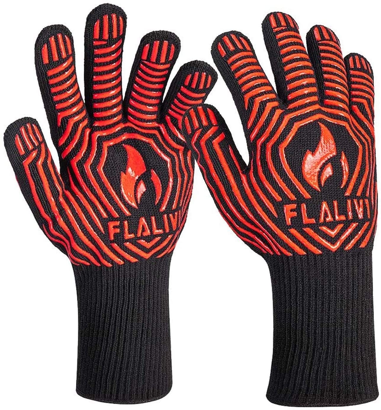BBQ Oven Mitts Pot Holder Silicone Pinch Mitts Baking Gloves for Cooking 1 Pair