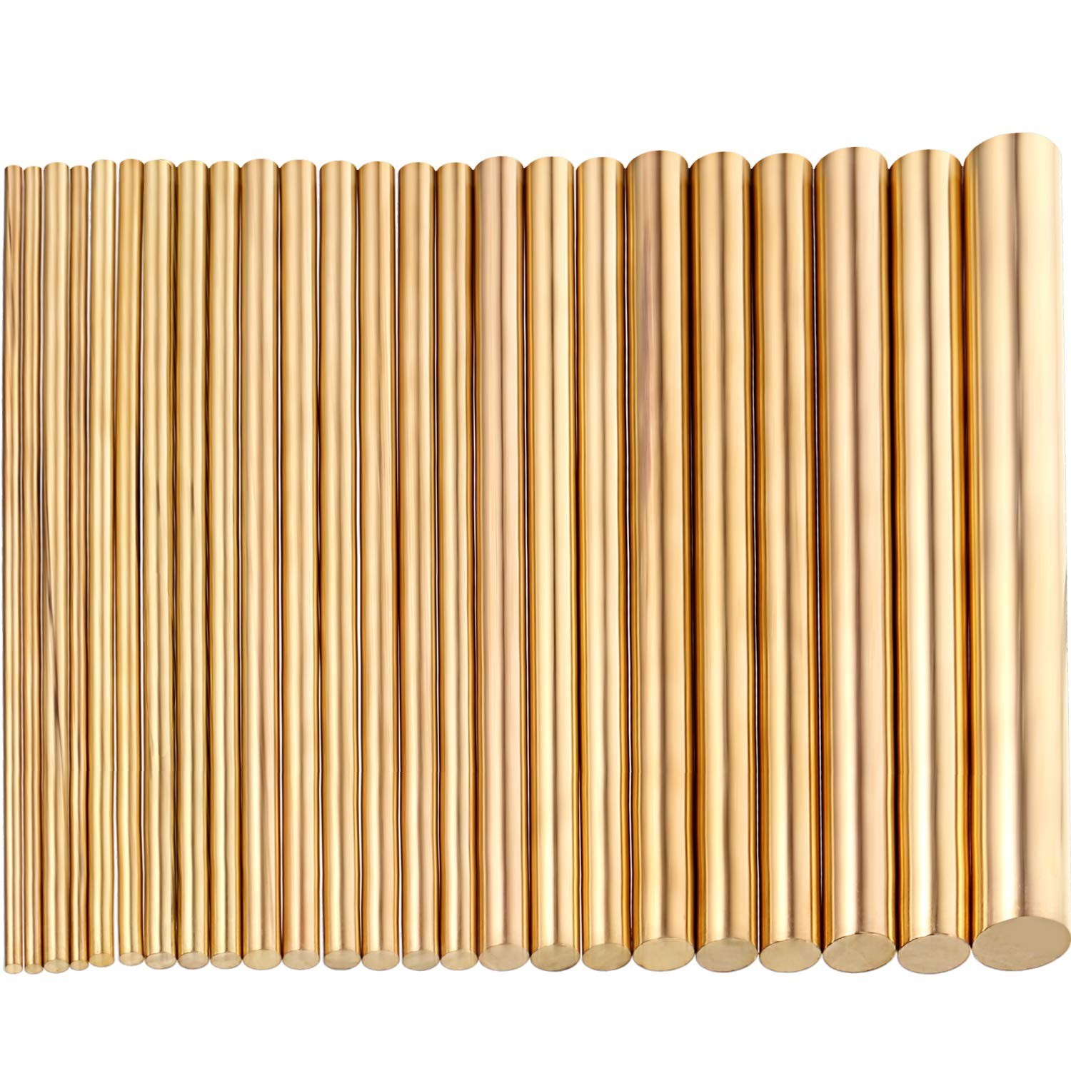Hotop 24 Pcs Brass Pin for Knife Handles round Brass Rods Assorted Diameter 1.5-