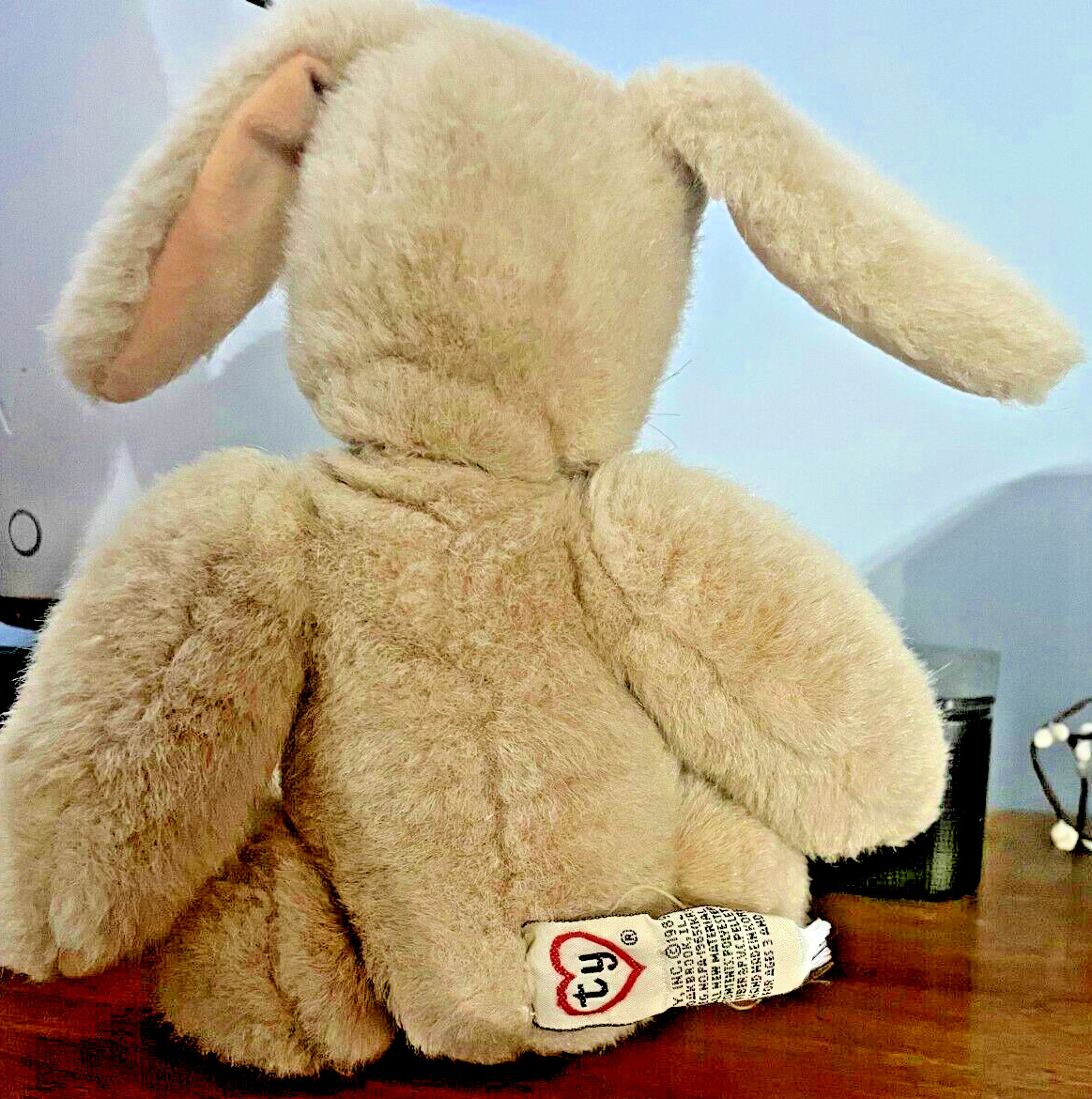 VINTAGE 1988 TY TAN JOINTED Bendable 11” BEANIE BUNNY RABBIT 1st Gen EC Rare HTF