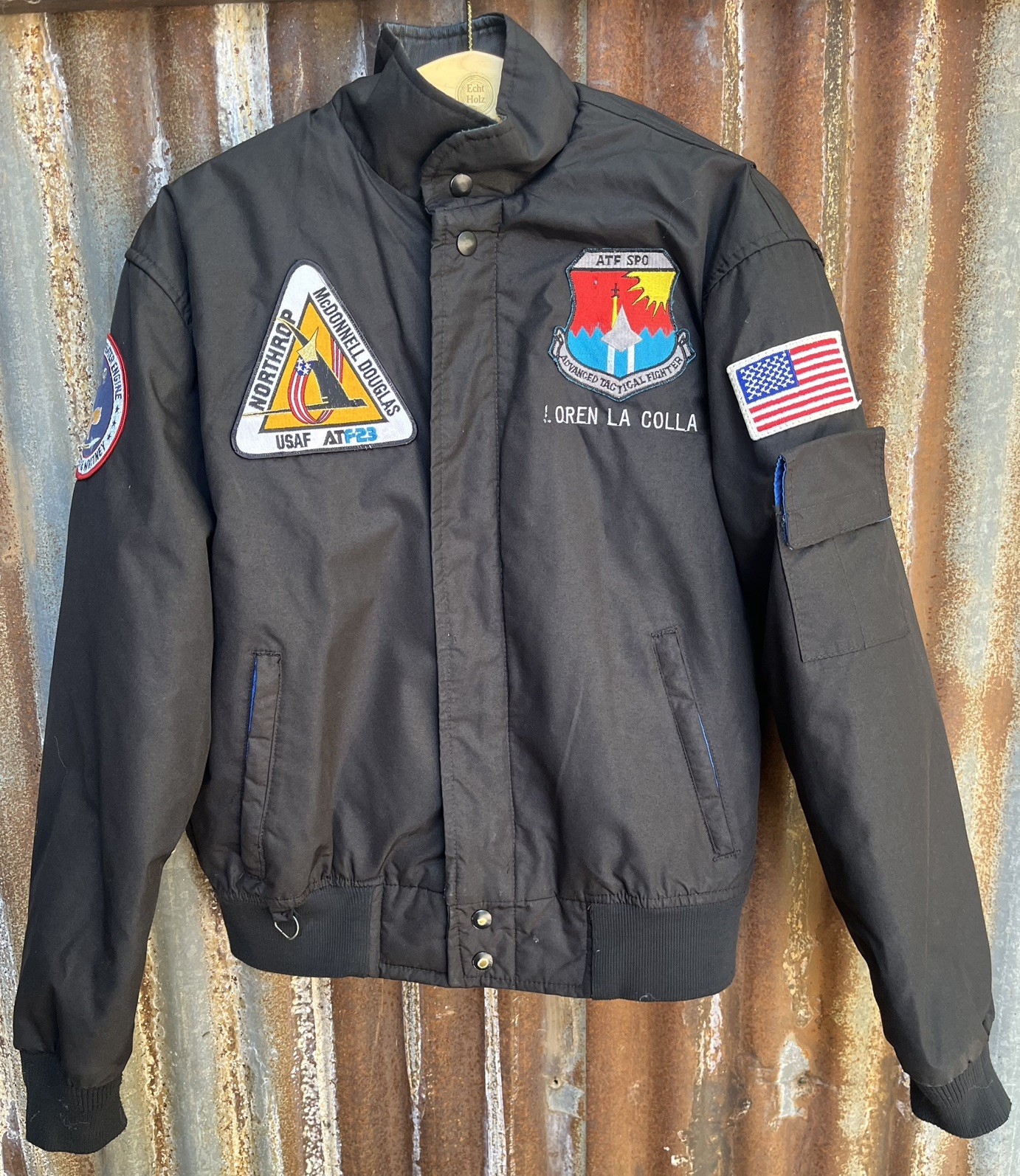 RARE Named USAF Nothrop McDonnell Douglas BLACK WIDOW II ATF-23 TEAM JACKET 