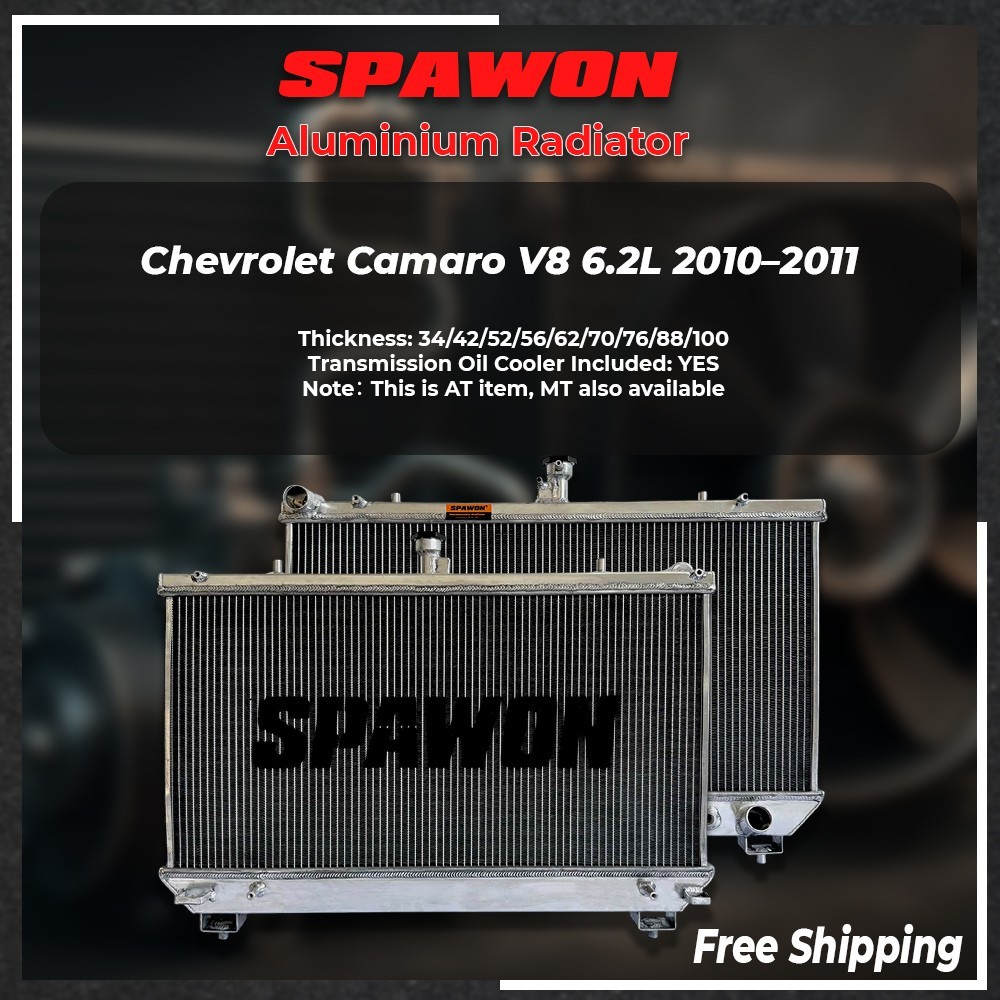 SPAWON 3 Row Aluminum Engine Cooling Radiator Chevrolet Camaro V8 6.2L 2010-2011