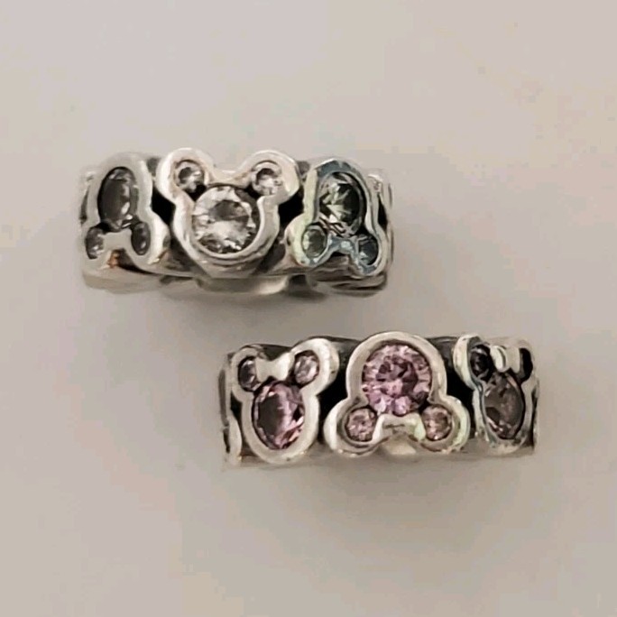 Authentic Pandora Disney Mickey & Minnie Mouse Spacer Charms Pair S925 ALE
