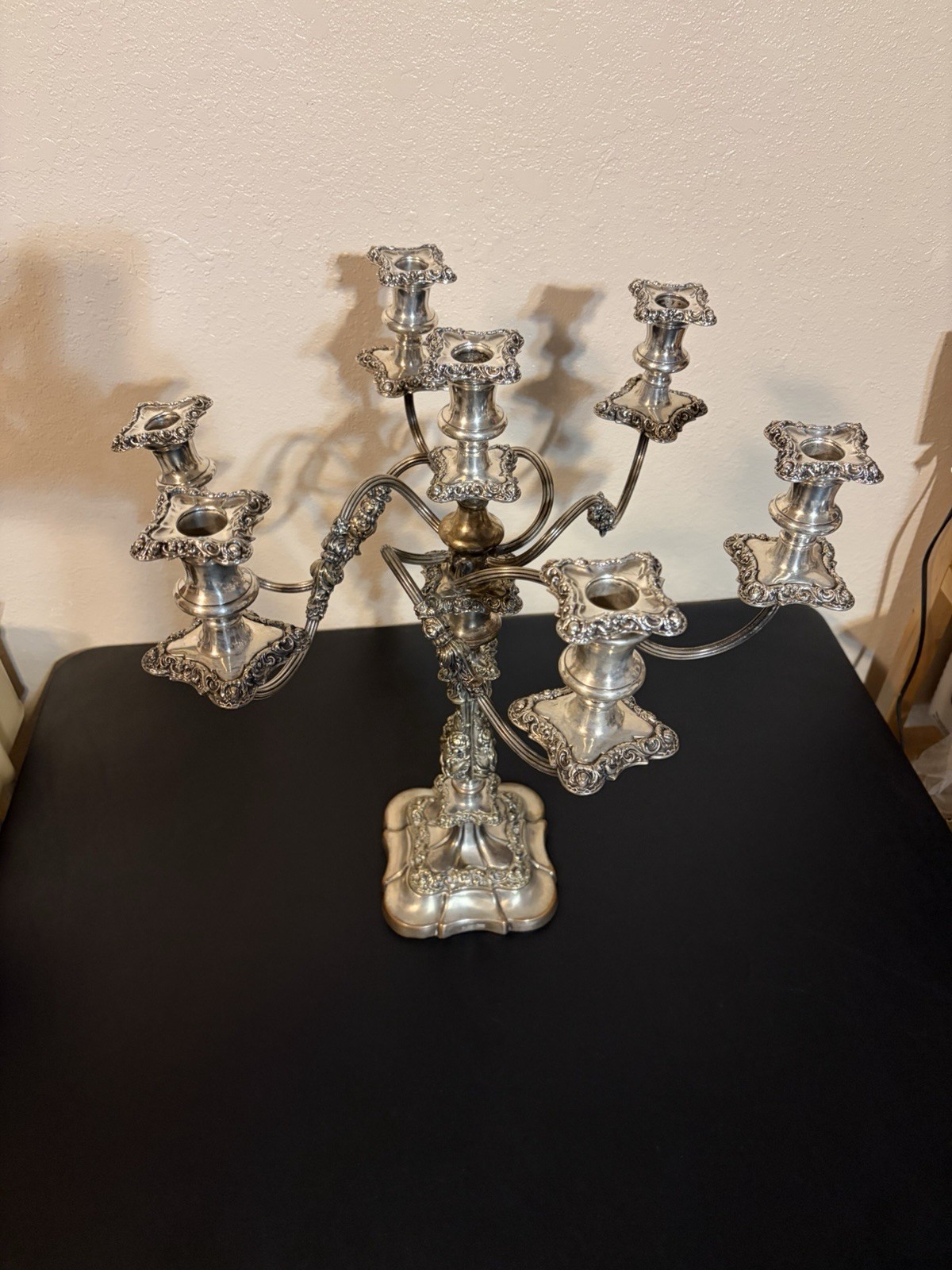 Antique Elkington Co Ornate Candelabra 7 arm Footed Silver on Copper 20”H X 18”W Antique Elkington Co Ornate Candelabra 7 arm Footed Silver on Copper 20”H X 18”W