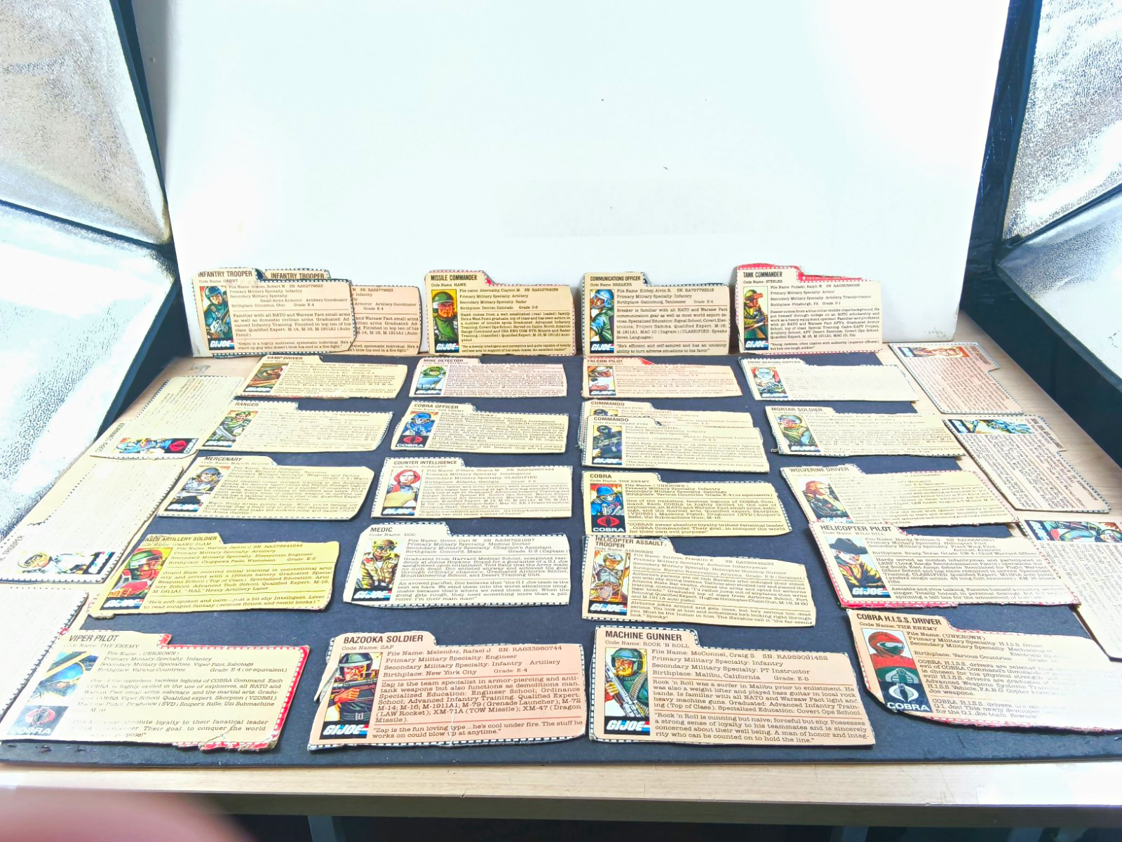 G.I. Joe File Cards Lot of 33 Snake Eyes 