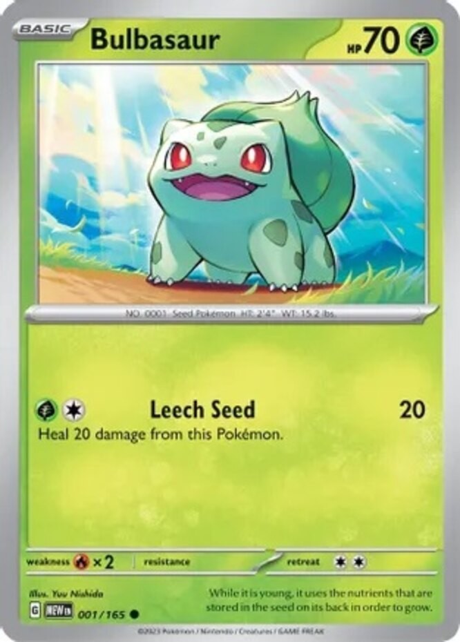 Bulbasaur - 001/165 - Common - Reverse Holo - Near Mint