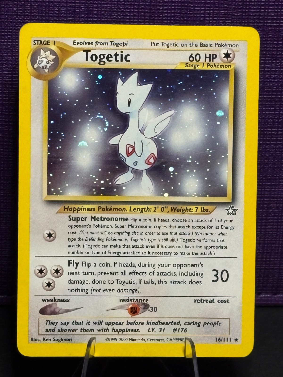 Togetic *SWIRL* 16/111 Rare Neo Genesis Pokemon Unlimited Holo LP
