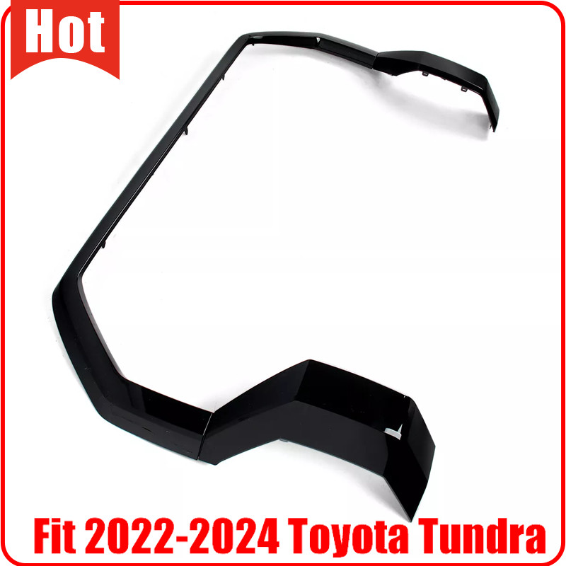 3PCS Glossy Black Front Grille Trim Molding Set For Toyota Tundra 2022 2023 2024