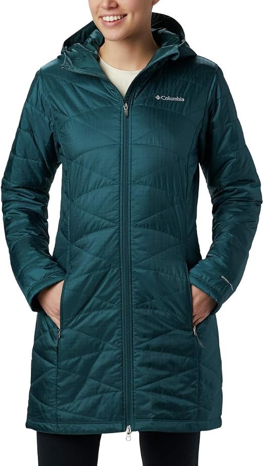Columbia Womens Mighty Lite Hooded Jacket, Small, Green