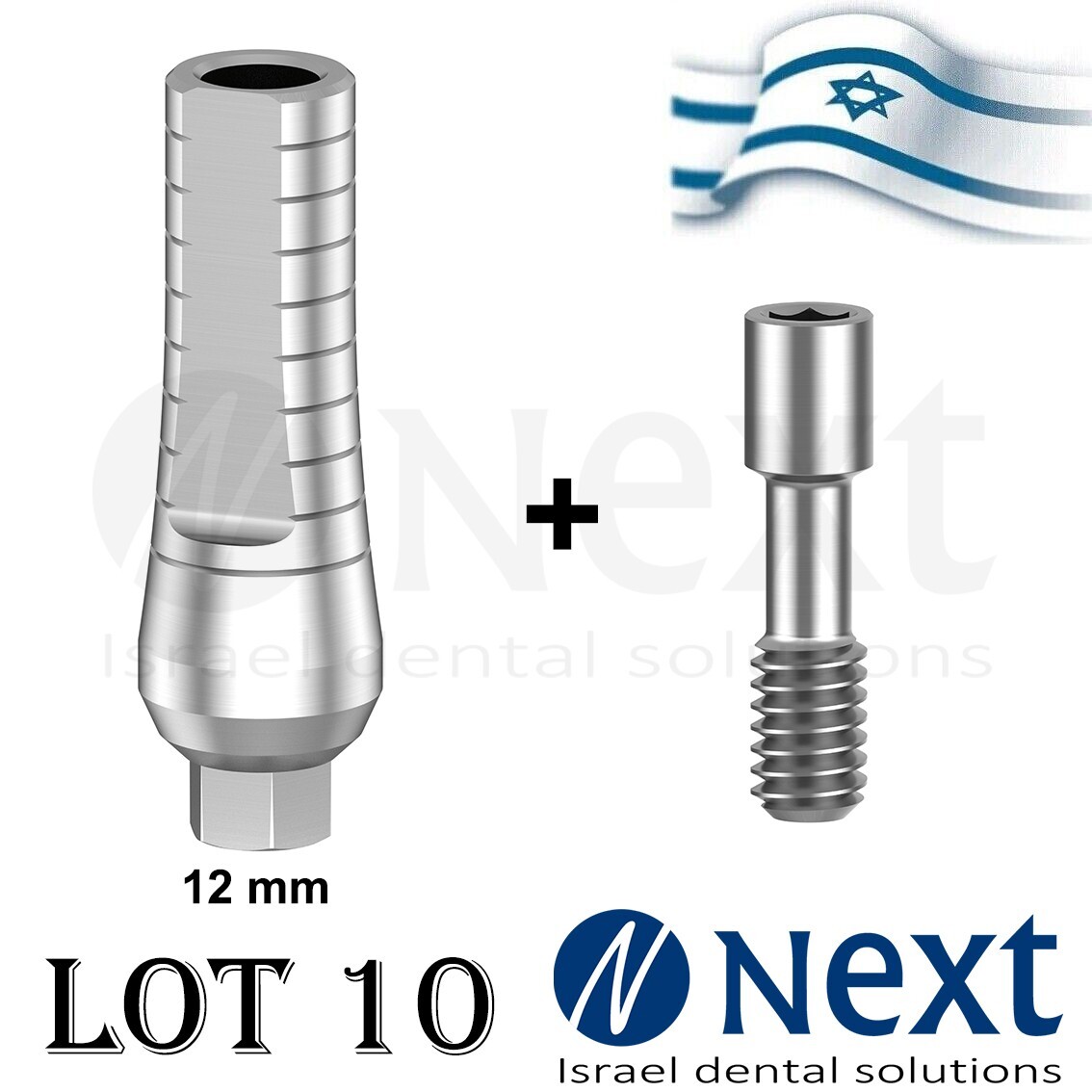 Lot x10 Titanium Straight Long 12 mm  Abutment screw included