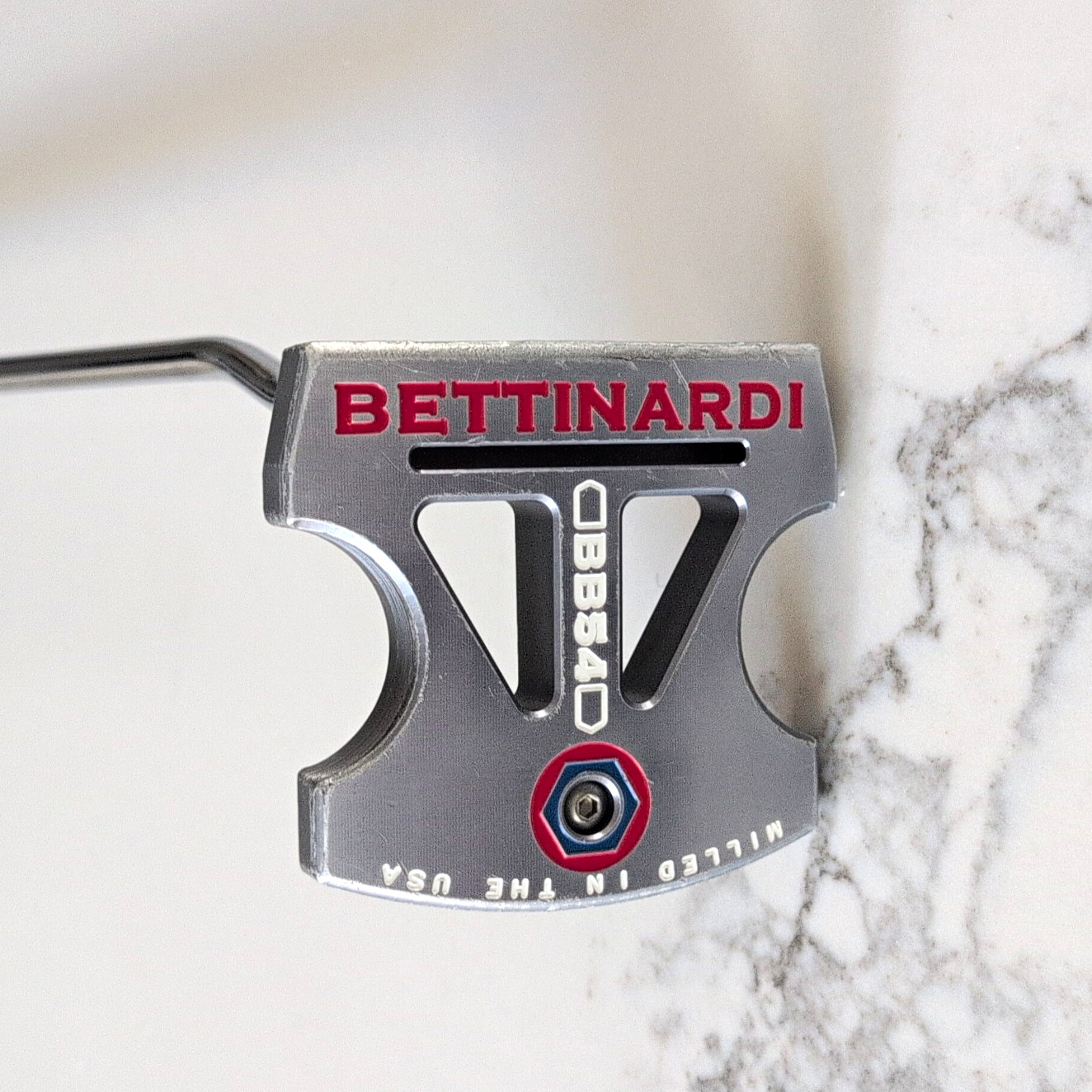 Bettinardi BB54 Left-Handed Blade Putter Silver/Red/Blue Used Bettinardi BB54 Left-Handed Blade Putter Silver/Red/Blue Used