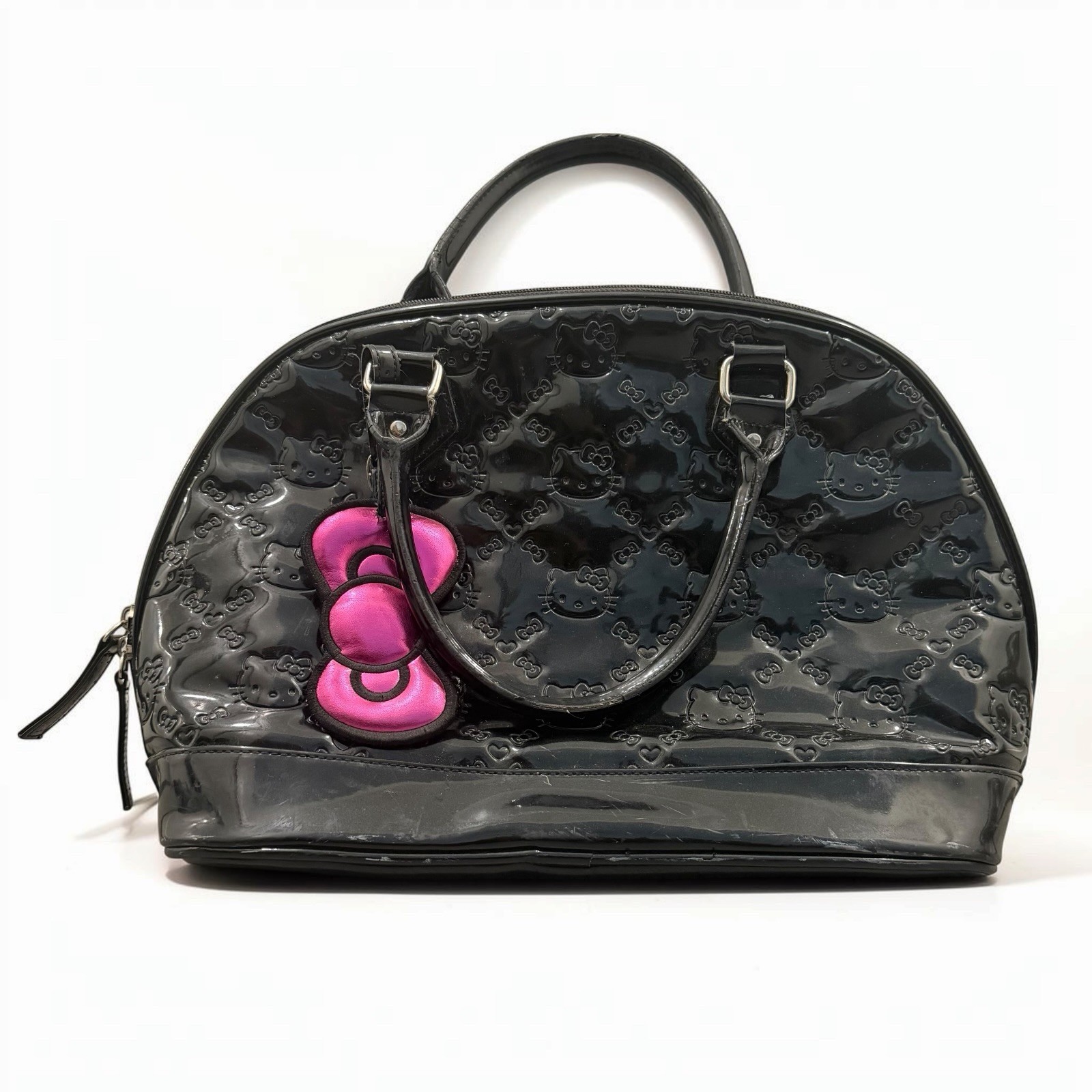 HELLO KITTY CUTE Y2K SANRIO BLACK LOUNGEFLY EMBOSSED BAG USED READ DESCRIPTION