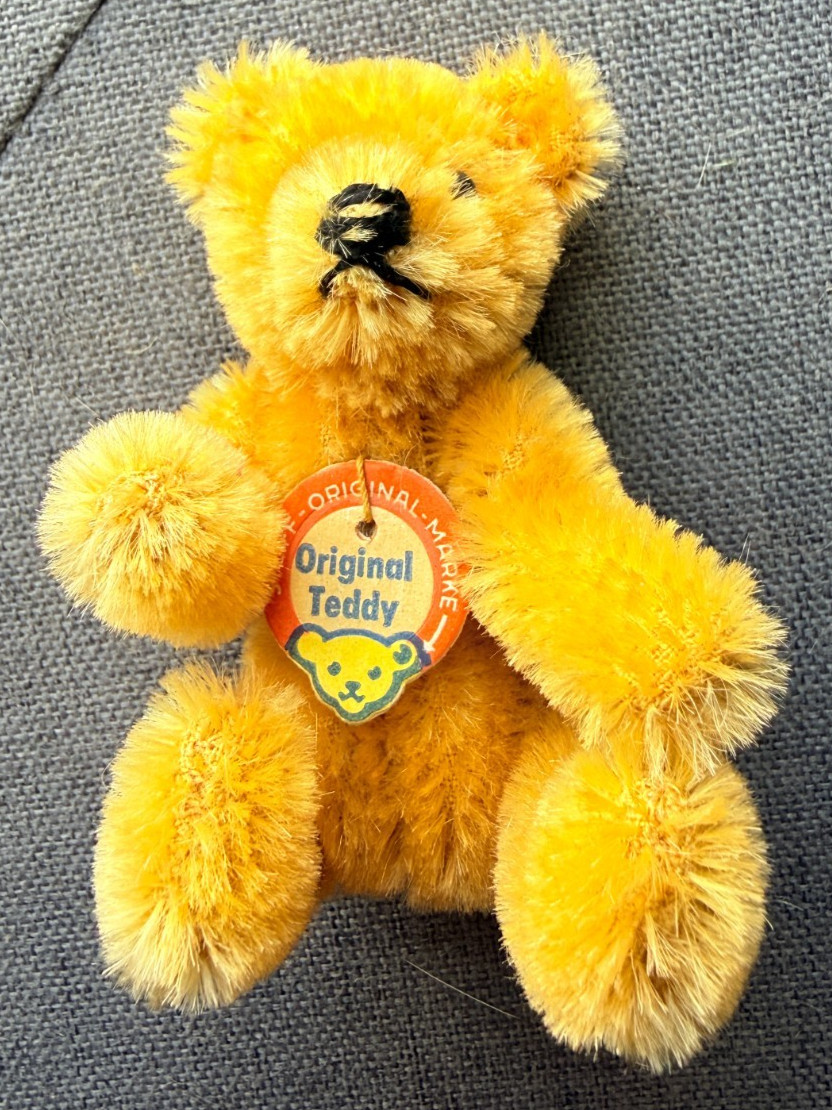 Vintage Steiff Original Teddy Bear Miniature Mini w/Paper Tag Germany No Ear Tag