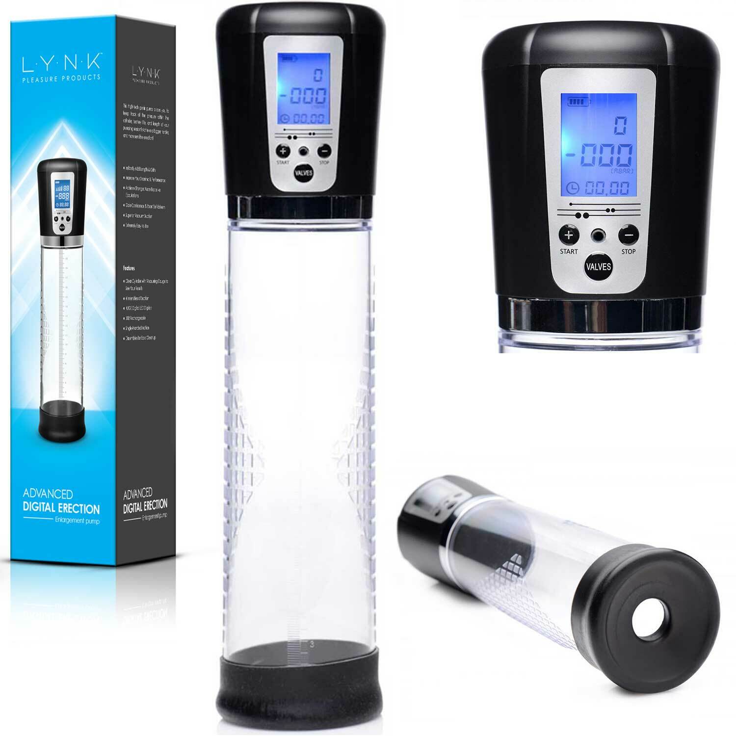 Vacuum Electric Penis Pump Digital rechargeable Male Men Penis Enlarger Growth