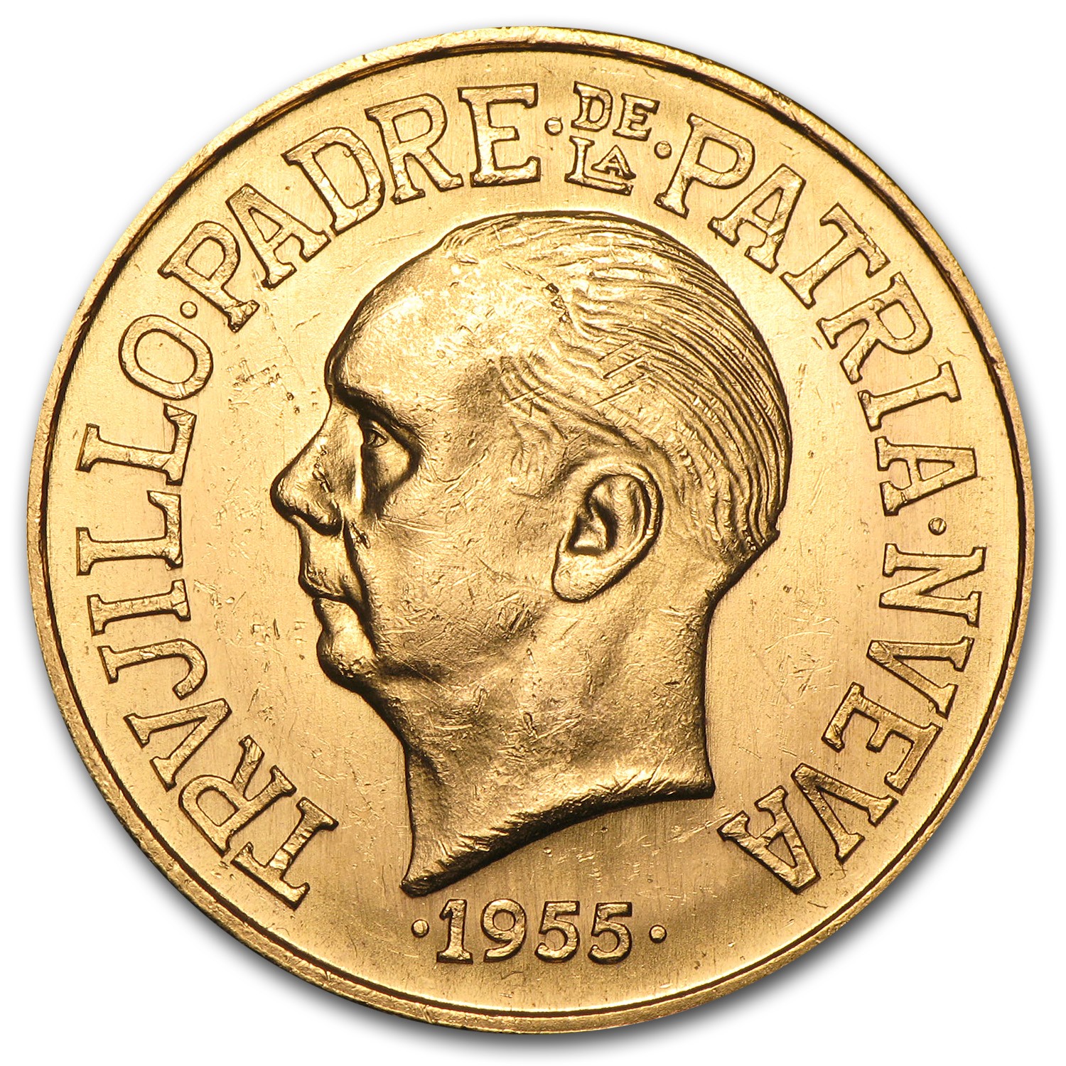 1955 Dominican Republic Gold 30 Pesos Rafael Trujillo BU 1955 Dominican Republic Gold 30 Pesos Rafael Trujillo BU