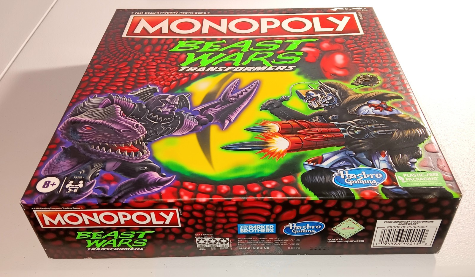 New Monopoly Transformers Beast Wars Board Game Hasbro & Parker Brothers Ages 8+