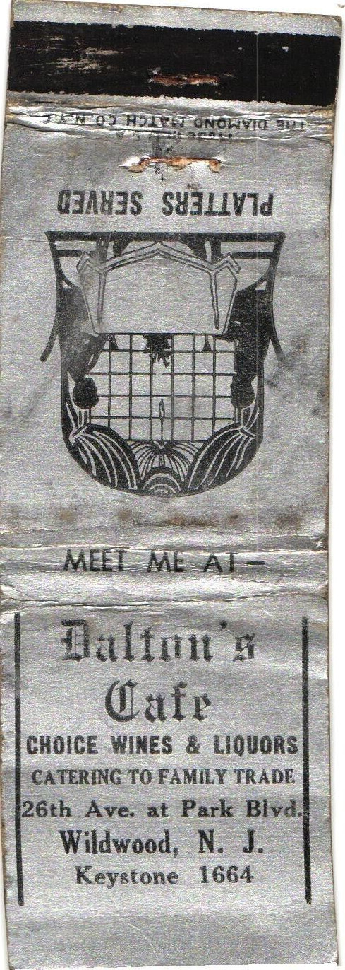 Dalton\'s Cafe Wildwood NJ Vintage Matchbook Cover Pre-1940s Dalton\'s Cafe Wildwood NJ Vintage Matchbook Cover Pre-1940s