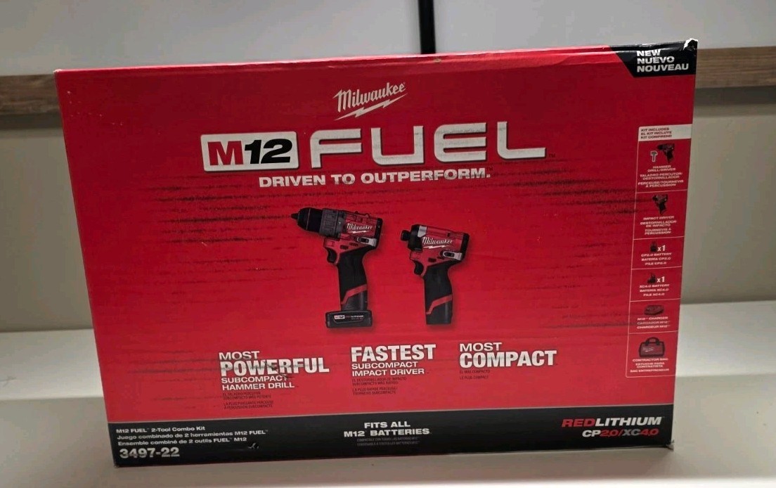 Milwaukee M12 FUEL 12V Brushless 2-Tool Combo Kit Drill/Impact (3497-22) Milwaukee M12 FUEL 12V Brushless 2-Tool Combo Kit Drill/Impact (3497-22)