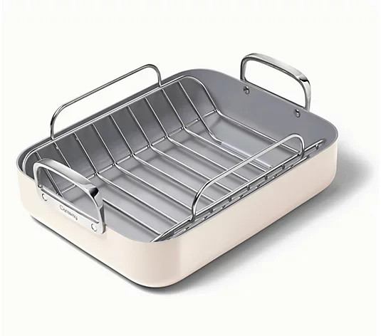 Authentic Caraway Roasting Pan with Rack Cream Oven-safe up to 550F