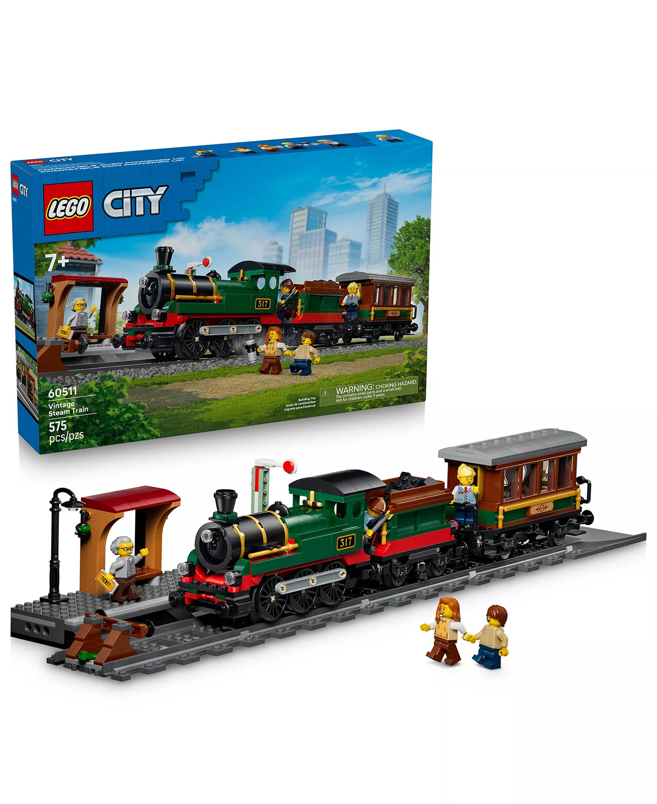 LEGO City Vintage Steam Train 60511 - Building Toys for Boys & Girls Ages 7+