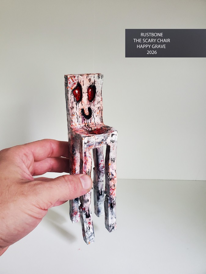 HAPPY GRAVE artist original signed art SCULPTURE year 2026 \