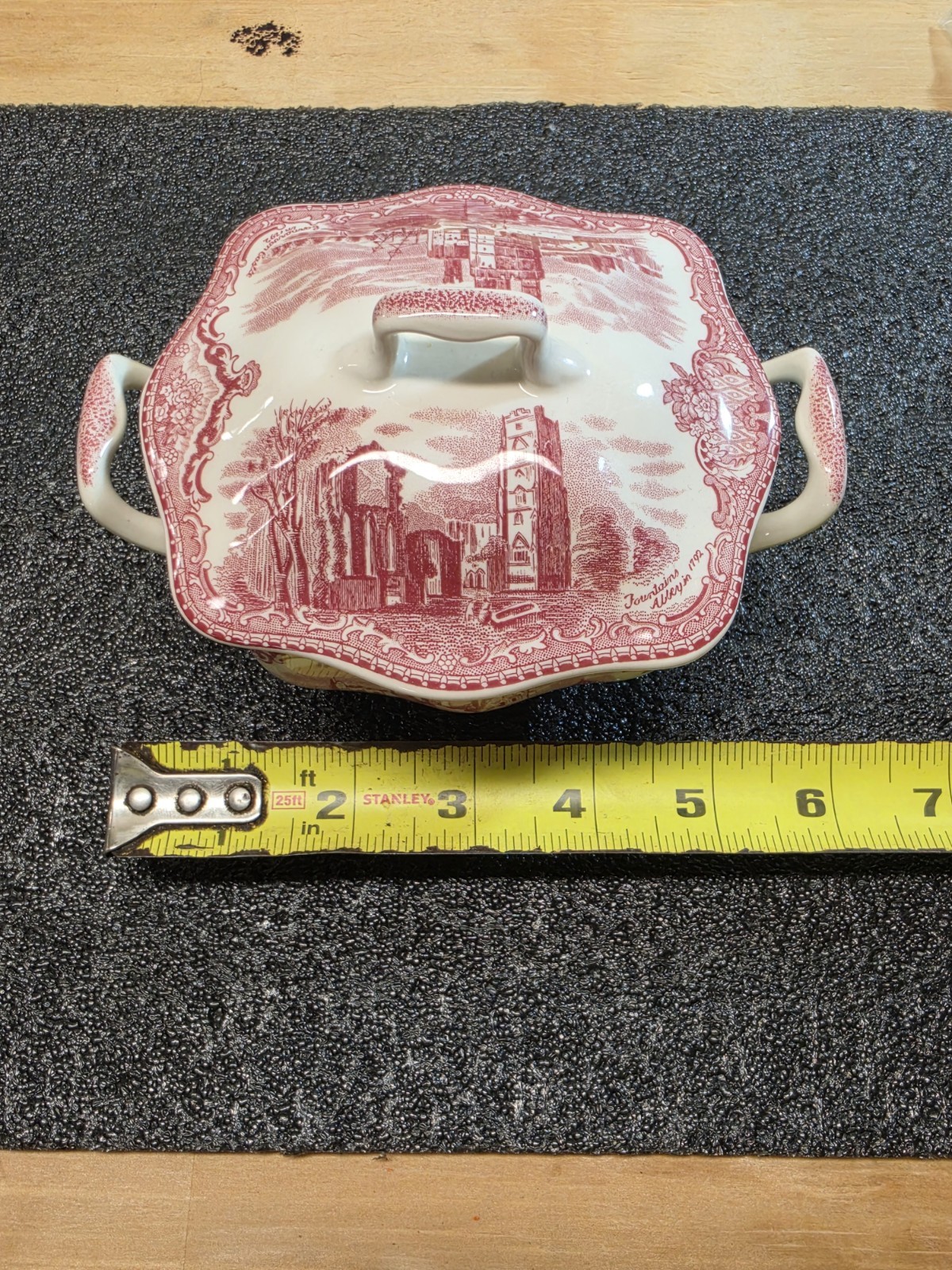 Vtg Johnson Bros China Sugar w/lid OLD BRITAIN CASTLES England Red Transferware Vtg Johnson Bros China Sugar w/lid OLD BRITAIN CASTLES England Red Transferware