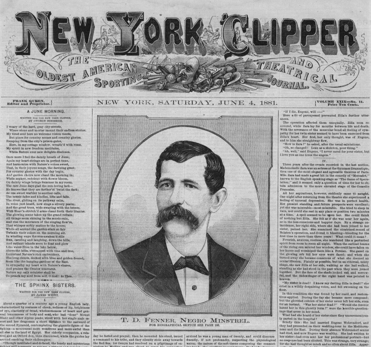 DWARF COMMODORE NUTT NEGRO MINSTREL BASEBALL PEDESTRIANISM BOXING JOHN SULLIVAN
