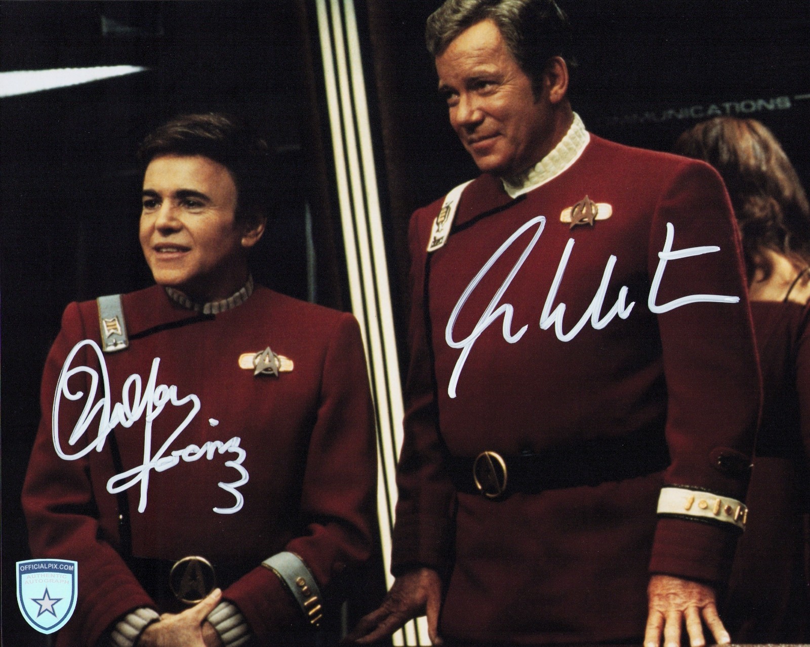 Signed Star Trek William Shatner Walter Koenig Kirk Chekov 8x10 w/ Official Pix