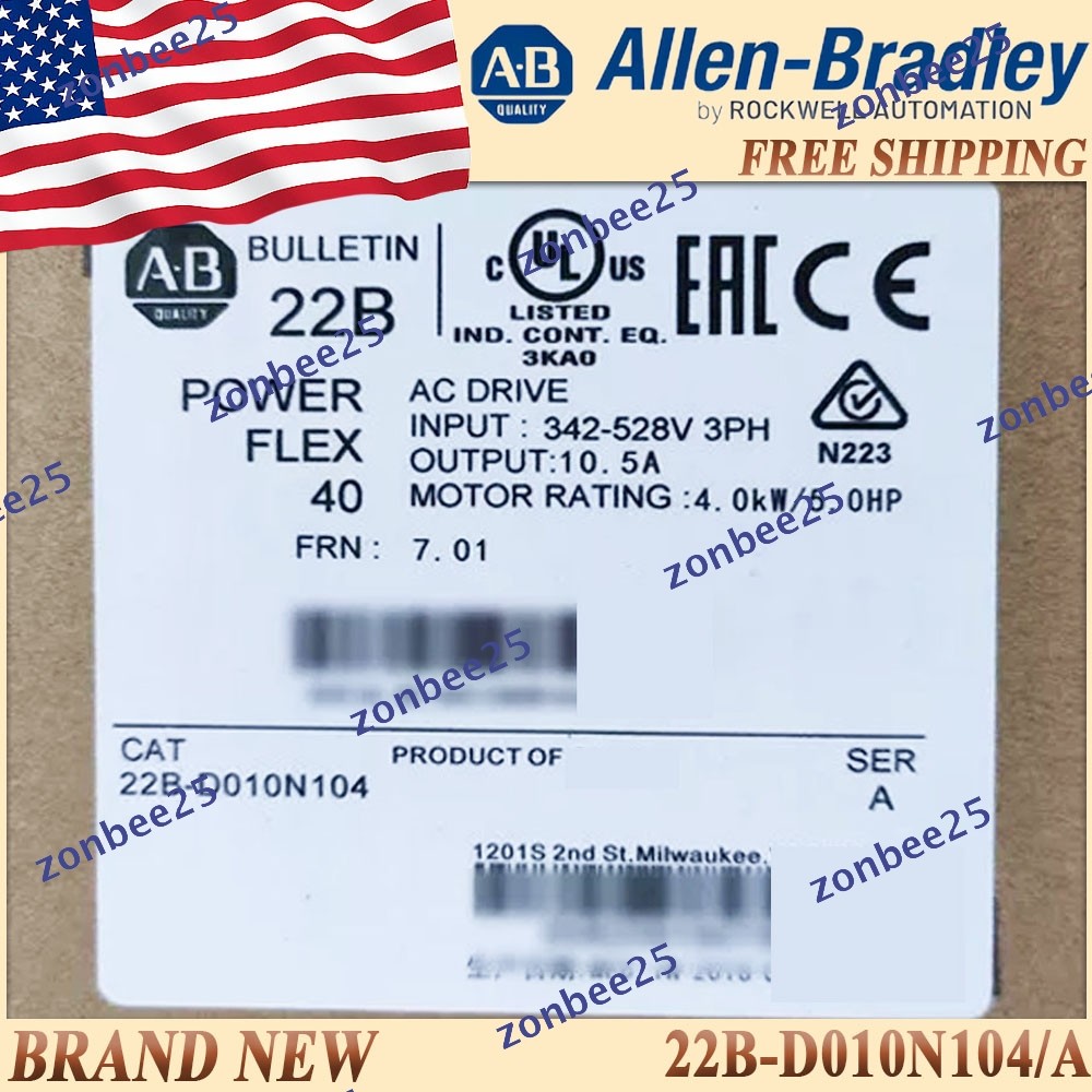 AB Big Sale New in Box 22B-D010N104/A PowerFlex 40-4kW (5HP) AC Drive US Stock