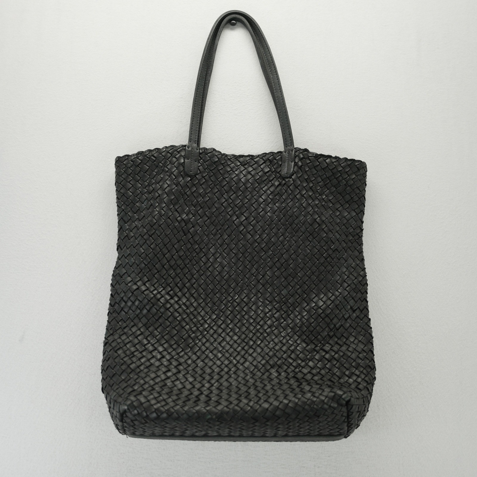 Massimo Palomba Black Woven Leather Tote Bag Handmade in Italy Intrecciato Massimo Palomba Black Woven Leather Tote Bag Handmade in Italy Intrecciato