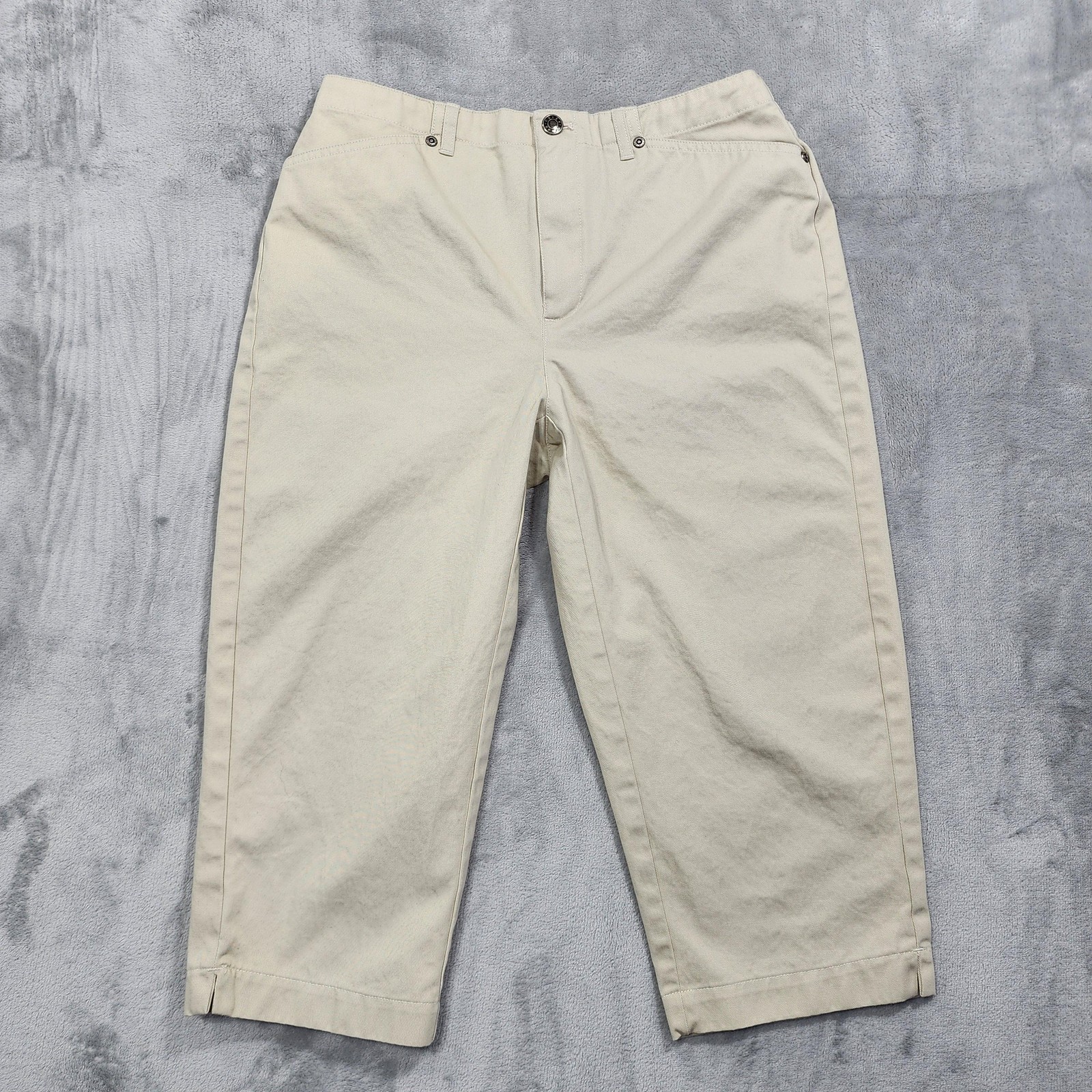 Vintage Crazy Horse Pants Womens 10P Beige High Rise Capri Crop Tapered Twill