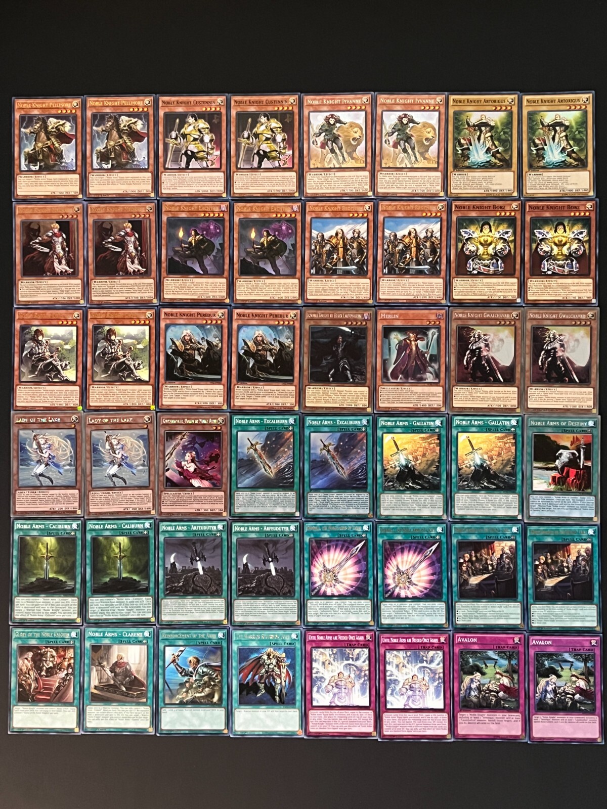 YUGIOH COMPLETE NOBLE KNIGHT DECK- ARTORIGUS- SACRED- QUEEN- MERLIN- EXCALIBURN