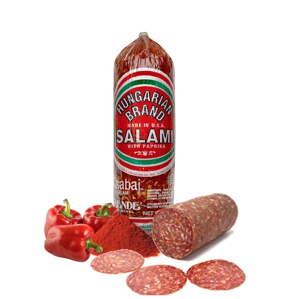 Deli Salami Csabai Pre-PK approx 0.6 lb Bende\'s Teli Salami Hungarian Paprika