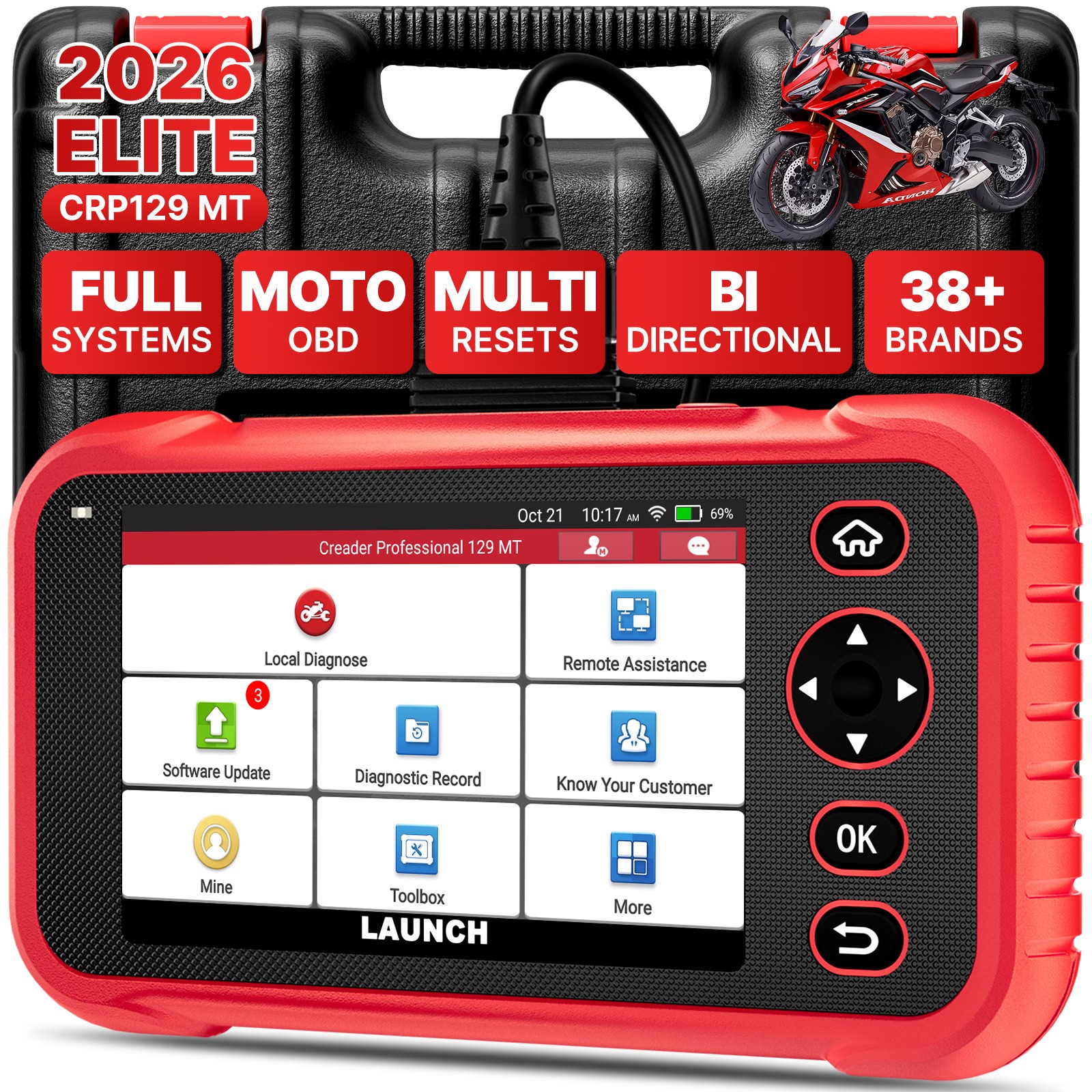 LAUNCH CRP129MT Pro Motorcycle Scanner Tool for Honda Yamaha Polaris Suzuki BMW LAUNCH CRP129MT Pro Motorcycle Scanner Tool for Honda Yamaha Polaris Suzuki BMW