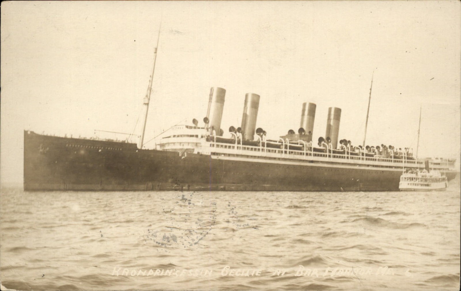 Bar Harbor ME Steamship Kronprinzessin Cecilie c1910s Real Photo Postcard bhn Bar Harbor ME Steamship Kronprinzessin Cecilie c1910s Real Photo Postcard bhn