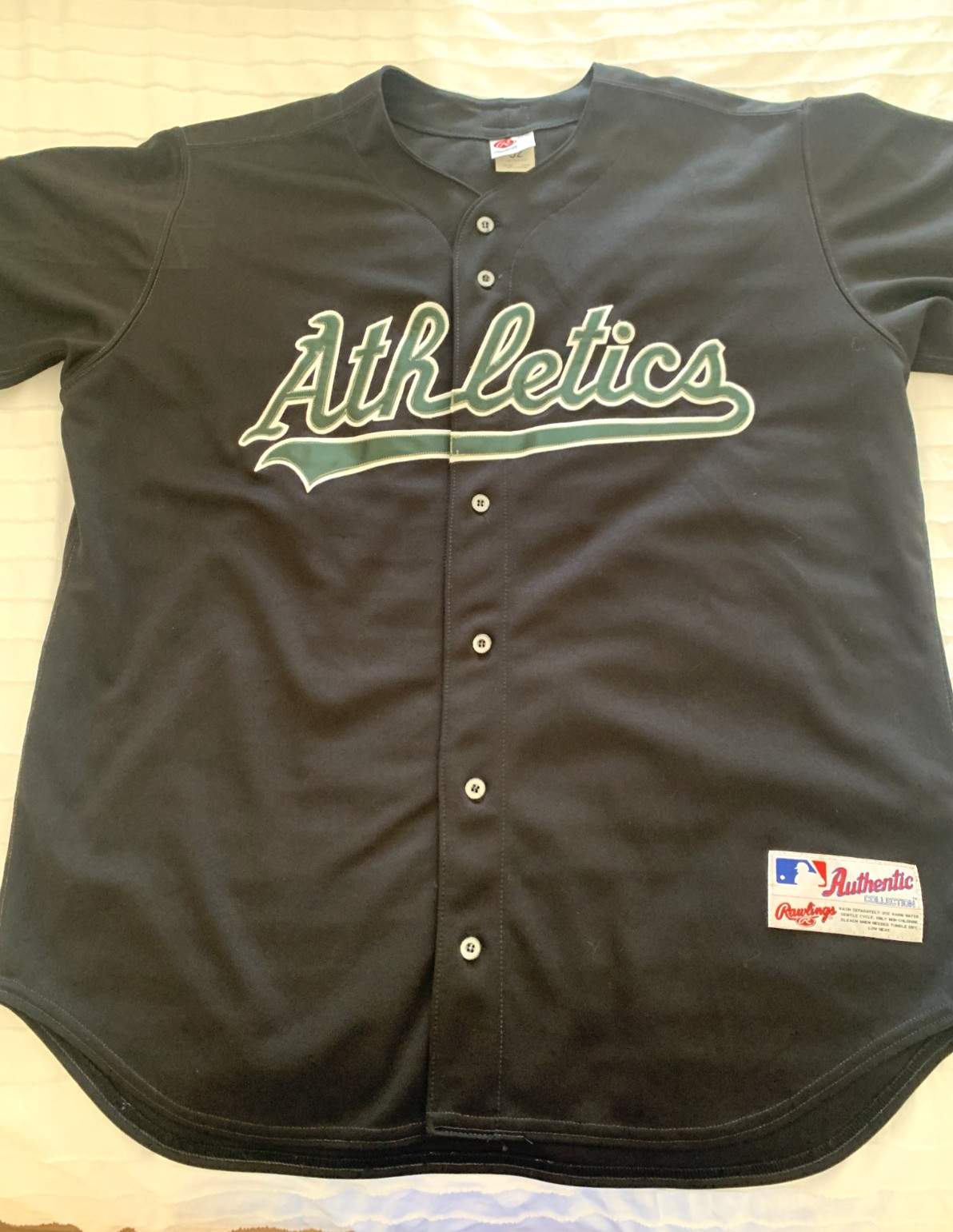 Authentic Oakland Athletics 2001 Alternate Jersey 52 XXL Rawlings A’s AL 100th