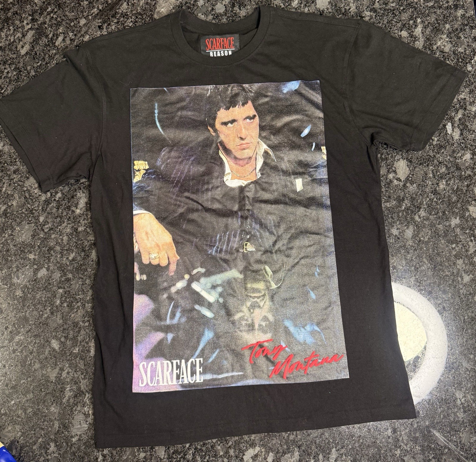 Scarface Tony Montana T Shirt Mens L Reason Clothing Al Pacino Movie Graphic
